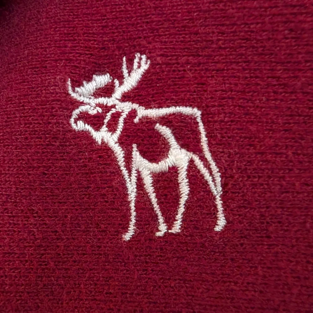 Vintage Abercrombie & Fitch Burgundy Hooded Sweatshirt Faux Fur Lining Rare. - Picture 7 of 9